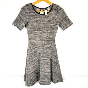 NWT Divided H&M Tweed Skater Fit & Flare Dress Black White Size 2   0720